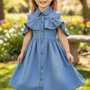 Denim Casual Dress for Girls
